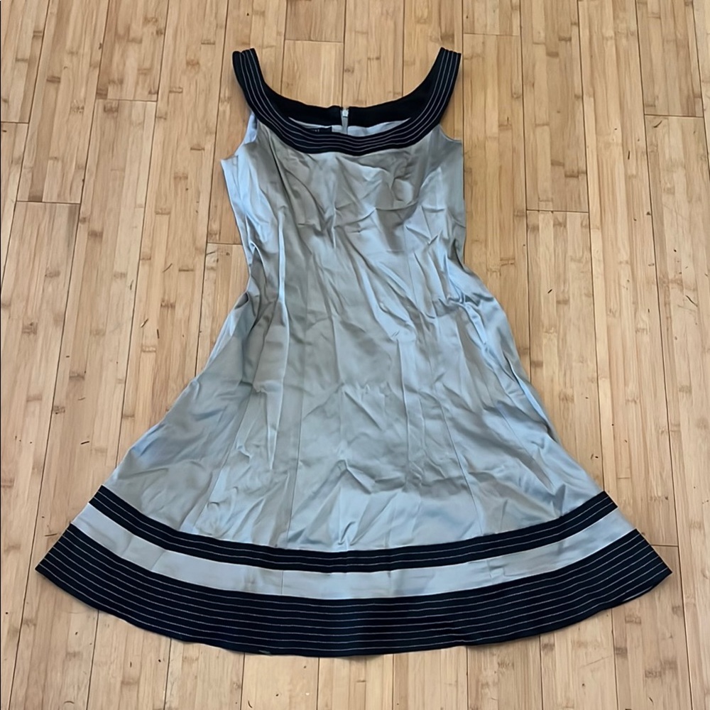 Nine West Gold and Black A-Line Cocktail Dress